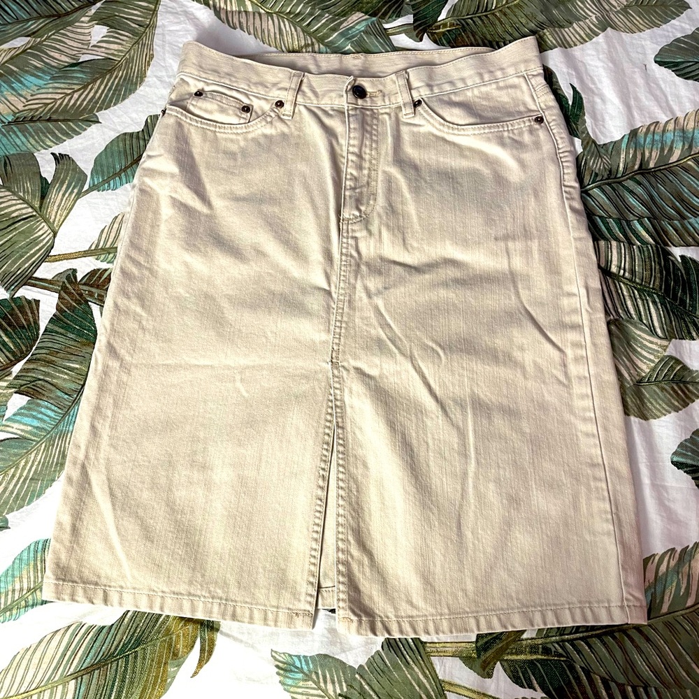 Old Navy Beige Denim Pencil Skirt